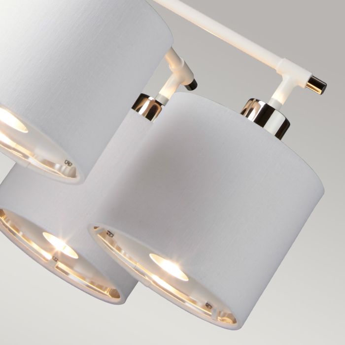 Elstead Lighting Balance 5-Light White & Polished Nickel Drum Chandelier with White Shades
