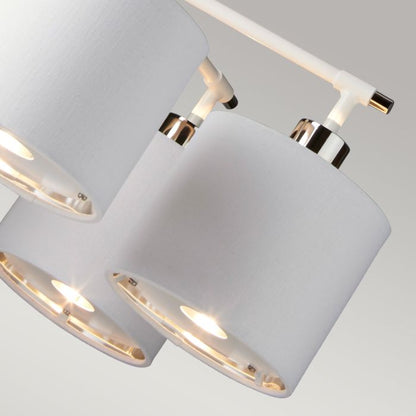 Elstead Lighting Balance 5-Light White & Polished Nickel Drum Chandelier with White Shades