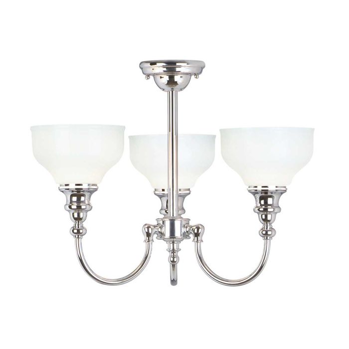 Elstead Lighting Cheadle 3-Light Polished Chrome Semi-Flush Chandelier