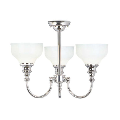 Elstead Lighting Cheadle 3-Light Polished Chrome Semi-Flush Chandelier