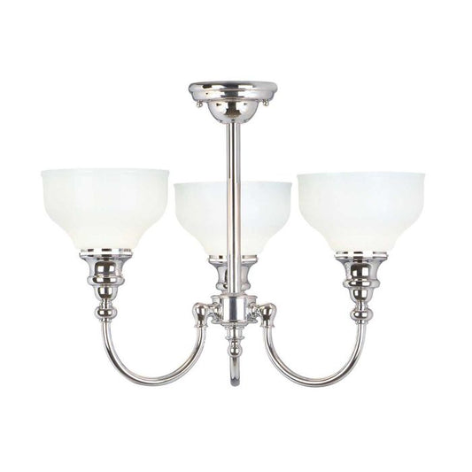 Elstead Lighting Cheadle 3-Light Polished Chrome Semi-Flush Chandelier