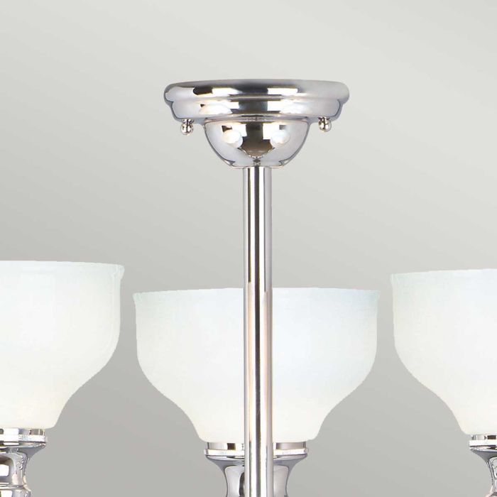 Elstead Lighting Cheadle 3-Light Polished Chrome Semi-Flush Chandelier