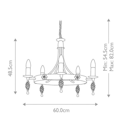 Elstead Lighting Belfry 5-Light Black Wagon Wheel Chandelier