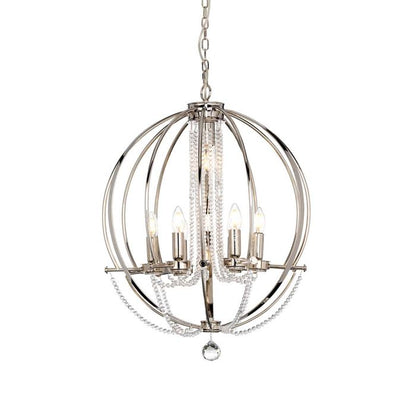 Elstead Lighting Cassie 7-Light Polished Nickel Plated Globe Chandelier