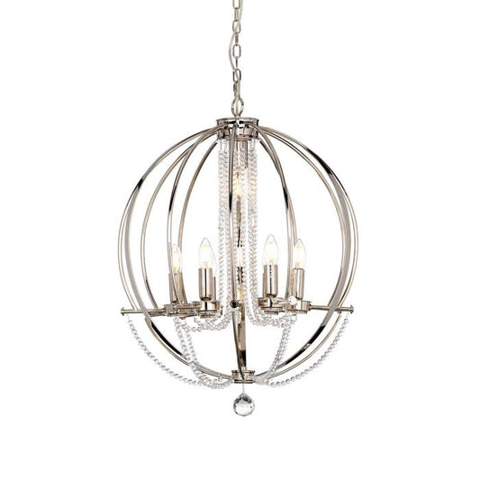 Elstead Lighting Cassie 7-Light Polished Nickel Plated Globe Chandelier