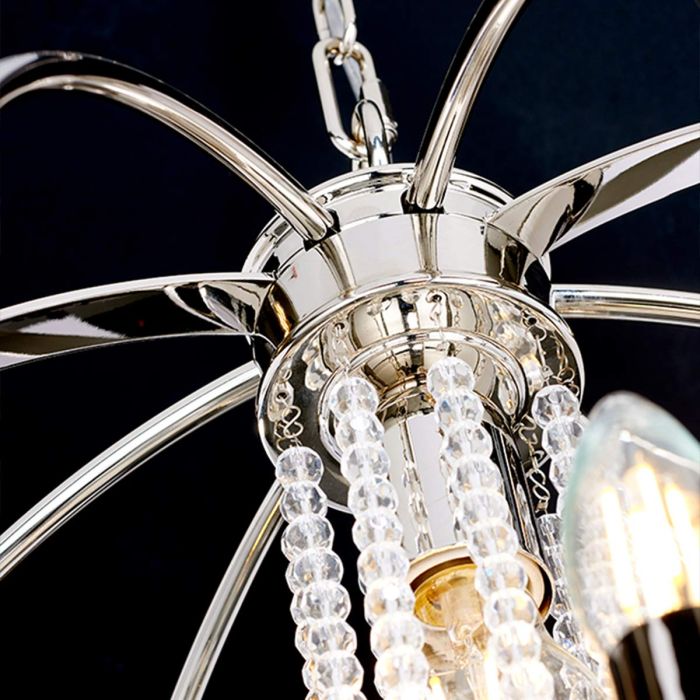 Elstead Lighting Cassie 7-Light Polished Nickel Plated Globe Chandelier