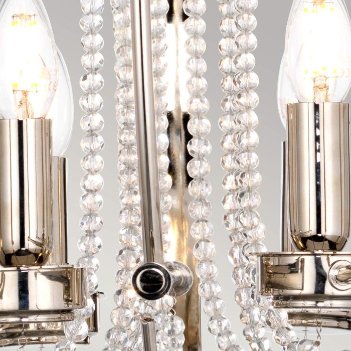Elstead Lighting Cassie 7-Light Polished Nickel Plated Globe Chandelier