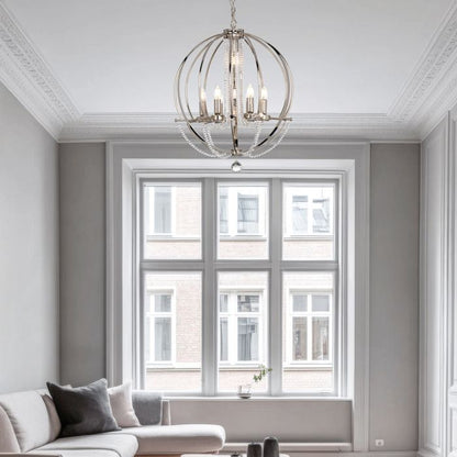 Elstead Lighting Cassie 7-Light Polished Nickel Plated Globe Chandelier
