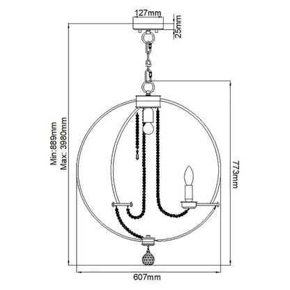 Elstead Lighting Cassie 7-Light Polished Nickel Plated Globe Chandelier