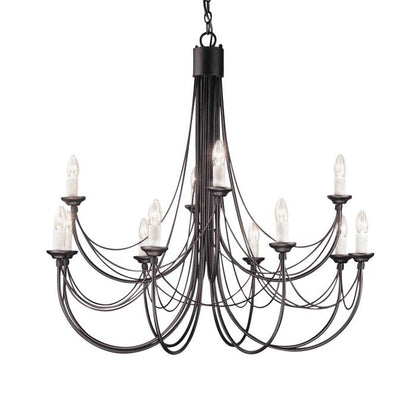 Elstead Lighting Carisbrooke 12-Light Black Candle Chandelier