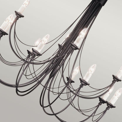 Elstead Lighting Carisbrooke 12-Light Black Candle Chandelier