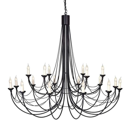 Elstead Lighting Carisbrooke 18-Light Black Candle Chandelier