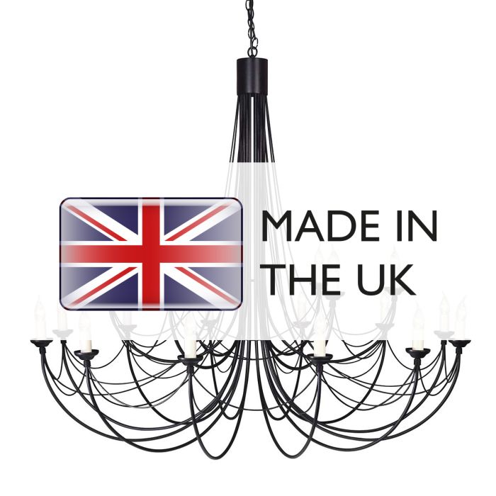 Elstead Lighting Carisbrooke 18-Light Black Candle Chandelier