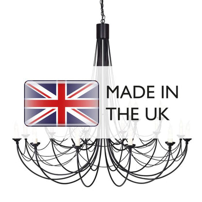 Elstead Lighting Carisbrooke 18-Light Black Candle Chandelier