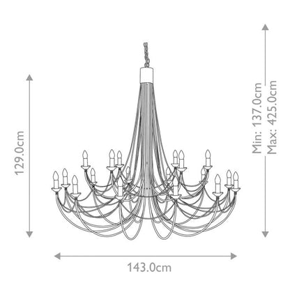 Elstead Lighting Carisbrooke 18-Light Black Candle Chandelier