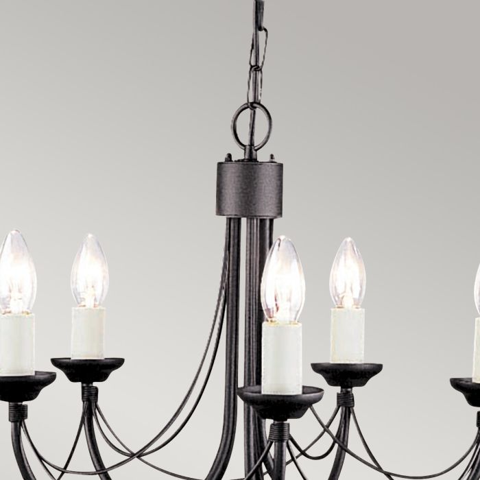 Elstead Lighting Carisbrooke 5-Light Black Candle Chandelier