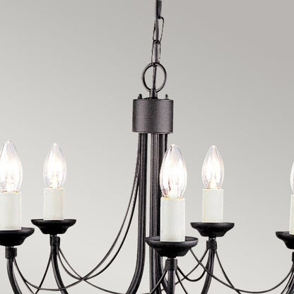Elstead Lighting Carisbrooke 5-Light Black Candle Chandelier