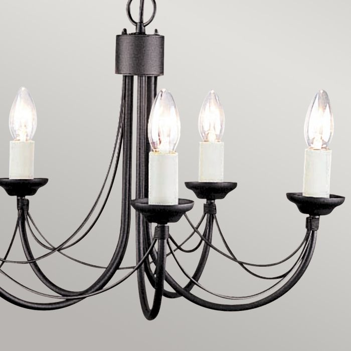 Elstead Lighting Carisbrooke 5-Light Black Candle Chandelier