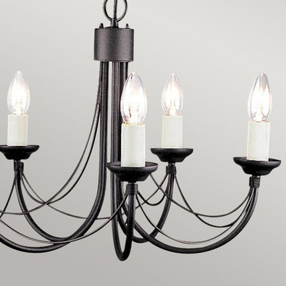 Elstead Lighting Carisbrooke 5-Light Black Candle Chandelier
