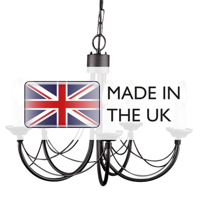 Elstead Lighting Carisbrooke 5-Light Black Candle Chandelier