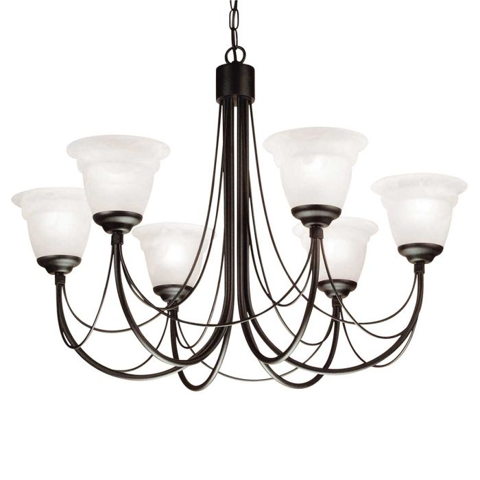 Elstead Lighting Carisbrooke 6-Light Black Candle Chandelier