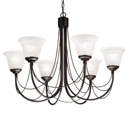 Elstead Lighting Carisbrooke 6-Light Black Candle Chandelier
