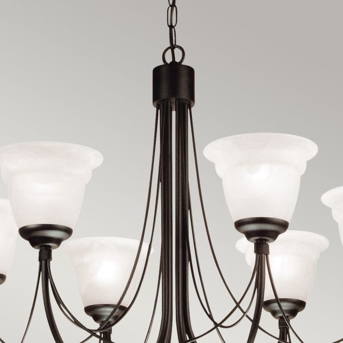 Elstead Lighting Carisbrooke 6-Light Black Candle Chandelier