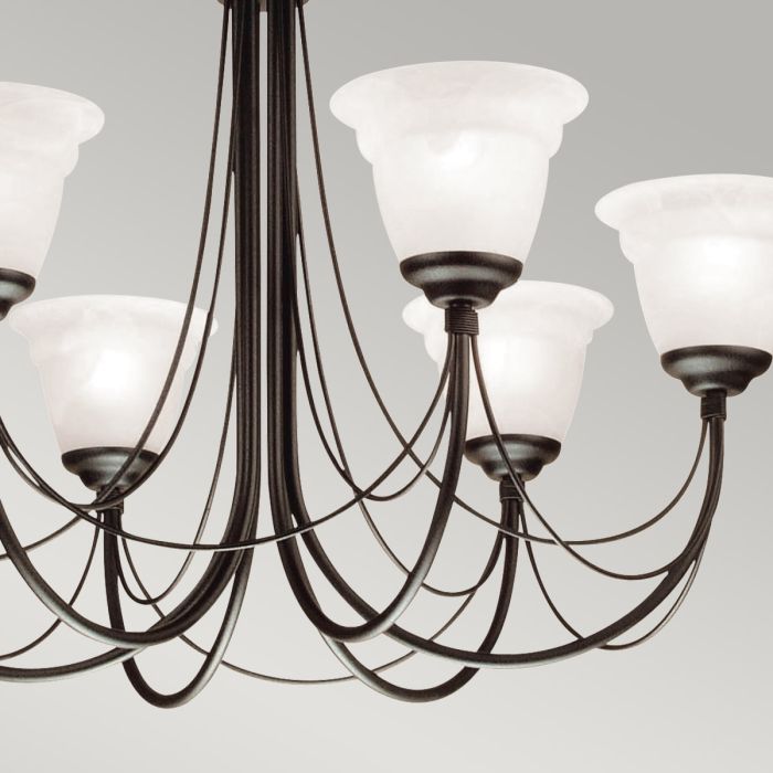 Elstead Lighting Carisbrooke 6-Light Black Candle Chandelier