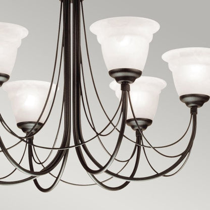 Elstead Lighting Carisbrooke 6-Light Black Candle Chandelier