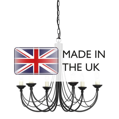 Elstead Lighting Carisbrooke 6-Light Black Candle Chandelier