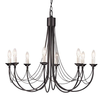 Elstead Lighting Carisbrooke 8-Light Black Candle Chandelier