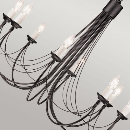 Elstead Lighting Carisbrooke 8-Light Black Candle Chandelier