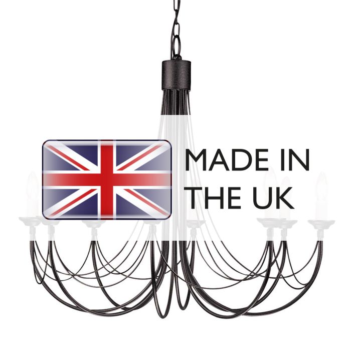 Elstead Lighting Carisbrooke 8-Light Black Candle Chandelier