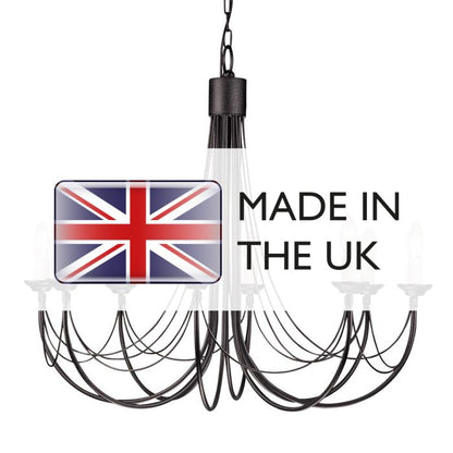 Elstead Lighting Carisbrooke 8-Light Black Candle Chandelier