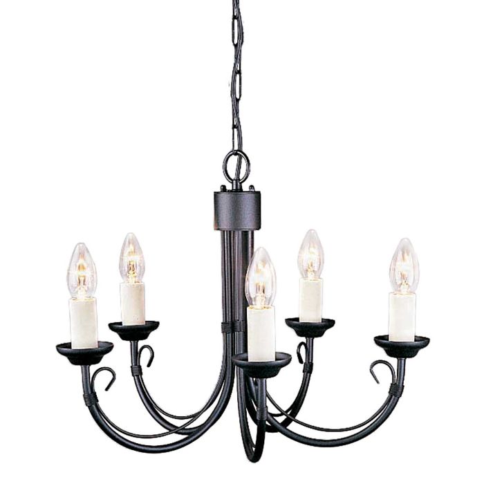Elstead Lighting Chartwell 5-Light Black Candle Chandelier