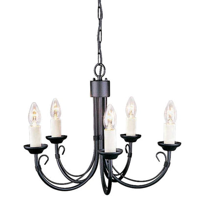 Elstead Lighting Chartwell 5-Light Black Candle Chandelier