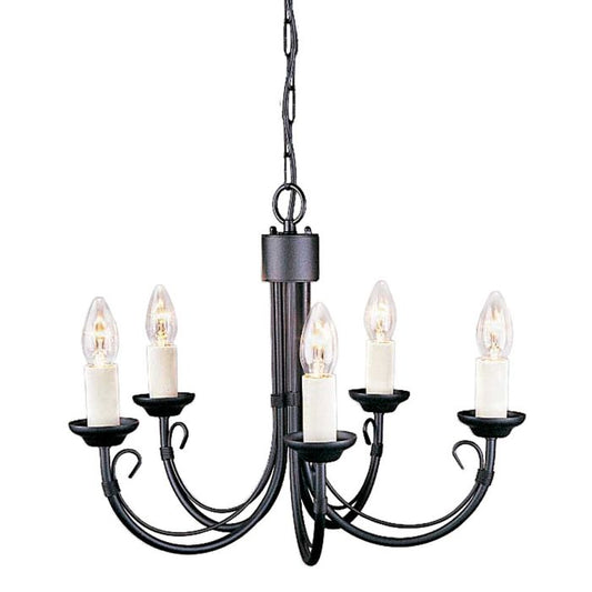 Elstead Lighting Chartwell 5-Light Black Candle Chandelier