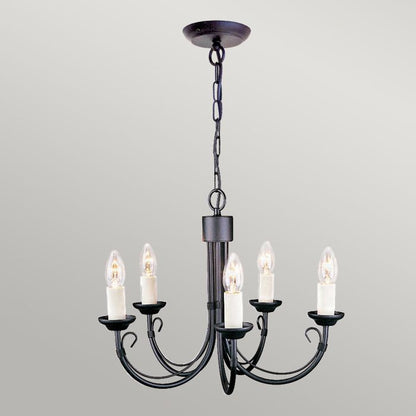 Elstead Lighting Chartwell 5-Light Black Candle Chandelier