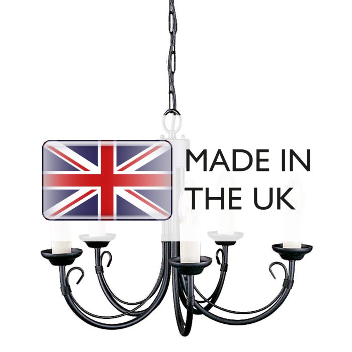 Elstead Lighting Chartwell 5-Light Black Candle Chandelier