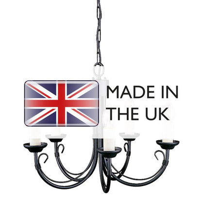Elstead Lighting Chartwell 5-Light Black Candle Chandelier