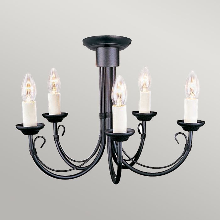 Elstead Lighting Chartwell 5-Light Black Candle Chandelier