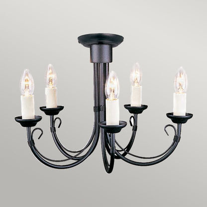 Elstead Lighting Chartwell 5-Light Black Candle Chandelier