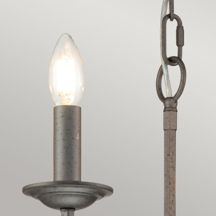 Elstead Lighting Crown 6-Light Iron Gate Wagon Wheel Chandelier