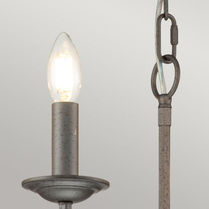 Elstead Lighting Crown 6-Light Iron Gate Wagon Wheel Chandelier