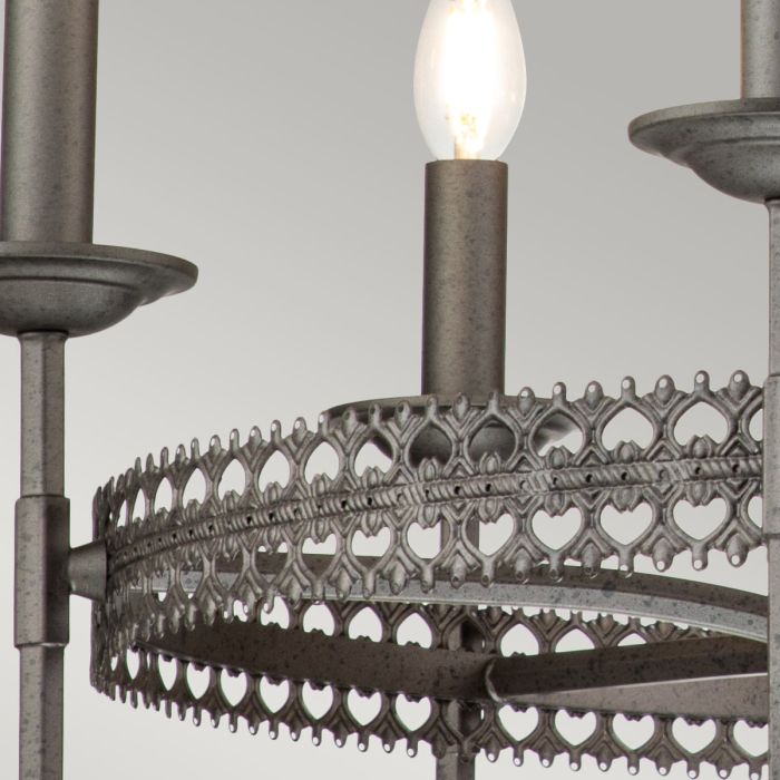 Elstead Lighting Crown 6-Light Iron Gate Wagon Wheel Chandelier