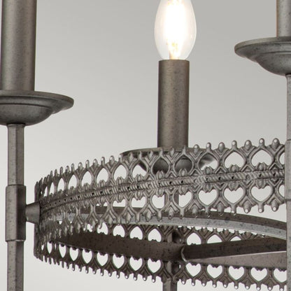 Elstead Lighting Crown 6-Light Iron Gate Wagon Wheel Chandelier