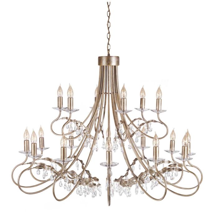 Elstead Lighting Christina 18-Light Silver & Gold Patina Candle Chandelier