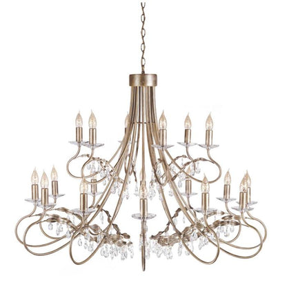 Elstead Lighting Christina 18-Light Silver & Gold Patina Candle Chandelier