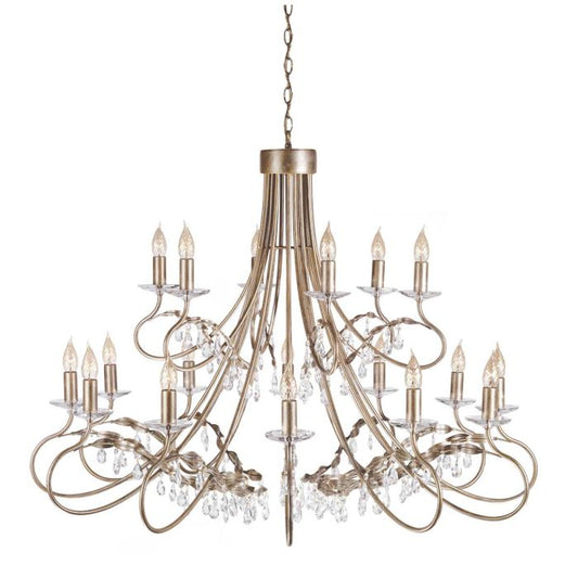 Elstead Lighting Christina 18-Light Silver & Gold Patina Candle Chandelier
