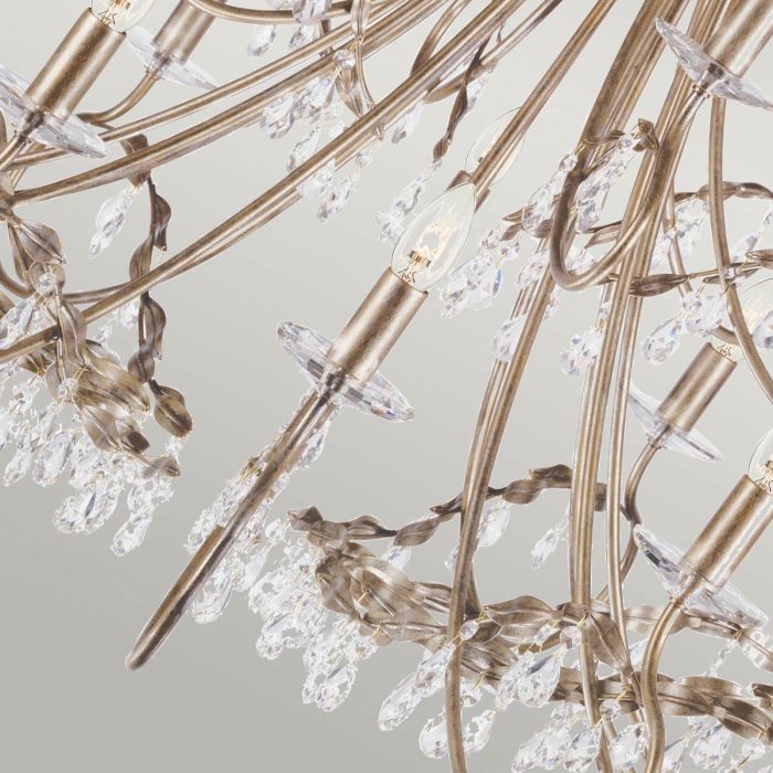 Elstead Lighting Christina 18-Light Silver & Gold Patina Candle Chandelier